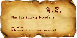 Martiniczky Román névjegykártya